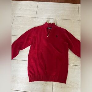 Red polo sweater, size medium